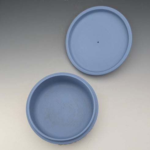 復古英國 Wedgwood Jasperware 淡藍色圓形糖果盒